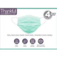 Masker anak 4 ply Headloop/ masker medis Thankful hijab warna putih