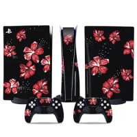 Flower design for PS5 disk Skin Sticker Decal Cover for PS5 disk vinyl skins for PS5 disk Skin Sticker with 2 controllers skins