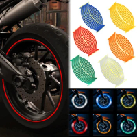 16PC/set Reflective Motorcycle Car Wheel Tire Stickers Reflective Rim Tape Strips for Motorcycle Car Decals for Yamaha Kawasaki