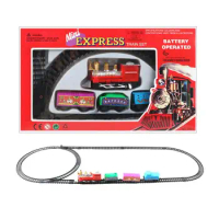 Electric Christmas Train Toy Set with Light Sound Train Track Set Diy Railway Tracks Educational Toys for Kids Party Xmas Gifts