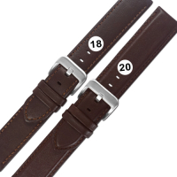 Watchband / 18.20 mm / 各品牌通用 義大利進口 微防水 真皮錶帶-褐色