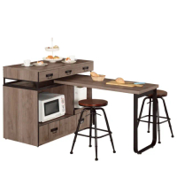 【WAKUHOME 瓦酷家具】Harper 4尺中島型多功能餐桌櫃 A002-451-1