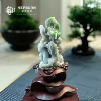 【赫本珠寶】青翠翡龍吟嘯天翡翠雕件擺飾