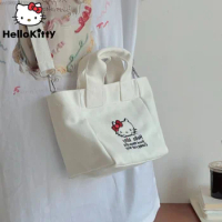 Sanrio Hello Kitty Small Mini Handbag Kawaii Anime White Wallets Purses For Women Cloth Cross Bag Girl Y2k Cute Coach Bag Female