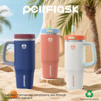 Peliflask 32oz Tumblr with Straw & Handle! 24-Hour Ice Cold ️ Leakproof Stainless Steel Cup | 950ml 
