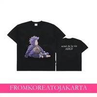ADLV Baby Face Short Sleeve Tshirt - Black Purple Dinosaur 1