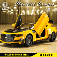 LILEO 1:32 Bumblebee Camaro,รุ่นรถ,4ประตูเปิด,เสียงและแสงผลล้อแม็กรถยนต์รุ่น D Iecast เด็กของเล่นของเล่นสำหรับเด็กผู้ชายของเล่นเด็ก