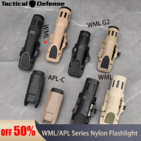 WADSN WML/APL Nylon Tactical Flashlight High Lumens Pistol Weapon LED Gun Light Airsoft Pistol Rifle Fit Hunting 20mm Rail