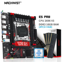 MACHINIST X99 PR8 Motherboard Combo Kit Xeon E5 2696 V3 CPU LGA 2011-3 Processor 4G*4=16GB DDR3 1600MHz RAM Memory NVME M.2 SATА