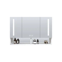 Alumimum Wall-Mounted Bathroom Mirror Cabinet Bathroom Separate Mirror Box with Shelf Bathroom Wash Mirror 1145