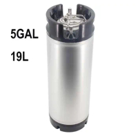 Brand New 19L(5Gallon ) Ball Lock Cornelius (Corny) Keg Stainless Steel 304 Rubber Top and Bottom Max Pressure 130psi