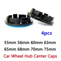 4Pcs Black Silver 56mm 60mm 65mm 68mm 70mm 76mm Car Wheel Center Hub Cap Rim Sticker 3D Emblem Styling For Volkswagen VW