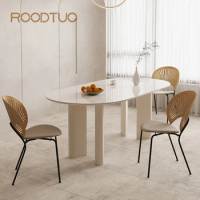 Dining Room Furniture Minimalist Cream Style Rectangular Dining Table Set Home Furniture Restaurant Granite Marble Table