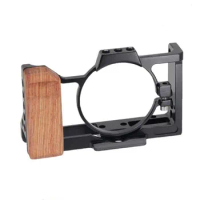 ZV1 Camera Cage With Wooden Handle Cold Shoe Rabbit Cage Support Bracket Stabilizer For Sony ZV1 For Video Led Microphone Tripod