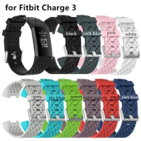100pcs Breathable Soft Silica Strap for Fitbit Charge 3 Writ Strap Band Replacement Fitbit Strap charge 3 Smart Band Accessories