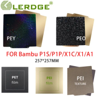 New 5D for Bambulab P1P/X1 257x257mm PED+PEI Build Plate Magnetic Spring  Steel Sheet Smooth PED+Textured PEI for Bambu Lab Plate