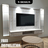 [N Design] 8ft Kabinet TV Gantung / Almari TV Furniture/ 8ft Modern TV Cabinet / Wall Mounted Tv Cab