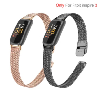 New Premium Mesh Band For Fitbit Inspire 3 Stainless Steel Watch Braided Bracelet Strap Loop For Fitbit Inspire 3