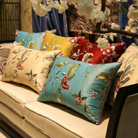 中式古典繡花靠墊抱枕套紅木沙發靠枕歐式美式床頭大靠背腰枕含芯 雙十一購物節