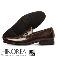 【HIKOREA】韓國空運。紳士款鞋身穿帶造型一字帶魚骨釦尖頭皮鞋 正裝 厚底 男皮鞋(73-358共2色/現貨+預購)