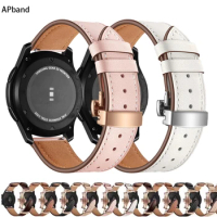20mm 22mm Leather Band For Samsung Galaxy watch 4/5 Classic/Active 2/3/42mm/46mm bracelet Huawei GT/2/3 Pro Galaxy watch 4 strap
