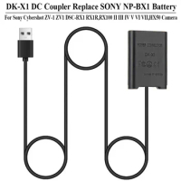 USB Converter+NP-BX1 Dummy Battery DK-X1 DC Coupler Kit for Sony Cybershot ZV-1 ZV1 DSC-RX1 RX1R,RX100 II III IV V VI VII,HX50