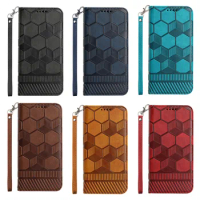 100pcs For IPHONE 15 Pro Max 14 13 12 MINI 11 PRO XR XS 7 8 SE2 Luxury Ball Pattern Standing Flip Leather Case with Hand Strap