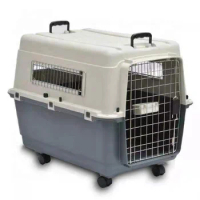 Quality Ventilation Airlines Approved Plastic Dog Carrier Travel Cat Trolley Cage Outdoor Pet Air Box