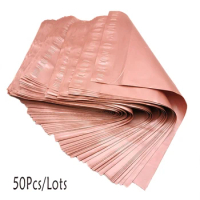 New 50Pcs/Lots Rose Gold Courier Bag Envelope Packaging Delivery Bag Self Adhesive Seal Pouch Mailing Bags Plastic Transport Bag