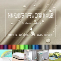 Free Shipping 1m*1.5m Thin Polyester Taft Coated With Silver Polyester Fabric Umbrella Tent Car Cover Dust Cover Fabric