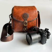 Retro Camera Bag Case For Sony A1 A7II A7C A7RII A7III A7M4 A6000 A6400 A6500 ZVE10 HX400 RX10M3 NEX-7 Shoulder bag shockproof