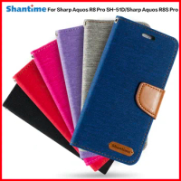 PU Flip Case For Sharp Aquos R8 Pro SH-51D Case For Sharp Aquos R8S Pro Card Holder Silicone Photo F