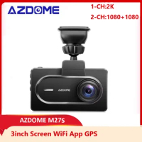 AZDOME Dash Cam M27S Car DVR Gps 2K Resolution FHD 1440P 3inch IPS Screen Car Recorders Night Vision Parking Monitor G-Sensor