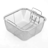 French Chip Frying Strainer Basket Stainless Steel Deep Fry Basket Kitchen Round Fryer Wire Mesh With Handle Wire Colander Nets