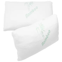 White Pillow Shams Memory Pillows Cover Memory Foam Bamboo Pillow Covers Cool Comfort Firm Neck Support Foam Orthopedic