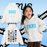 ✨ NEW ! ! !  เด็ก ๆ เสื้อฮู้ดแขนยาว 💘BUS”Because of you i shine“ ผ้าCotton Kid's Hoodie #BUS09