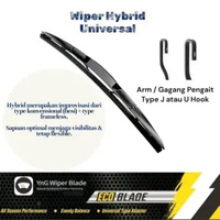 Wiper Hybrid Semua Mobil Universal Pengait U / J Hook Luxio 20+20