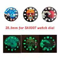 Mod 28.5mm Green Luminous Enamel SKX007 Watch Dial Fits for Seiko SKX007 NH35 Movement