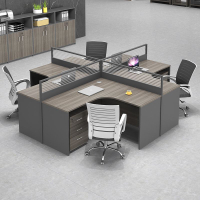 職員辦公桌椅組合4/6人位工位員工桌簡約現代屏風卡位辦公室卡座