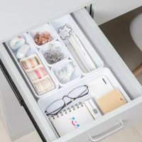 8Pcs/Set Drawer Organizers Separator for Home Office Desk Stationery Storage Box Kitchen Bathroom Women Makeup Organizer Boxes