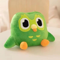 Mainan Mewah Burung Hantu Duolingo, Hijau, 25cm, Jualan Panas, Anak Patung Burung Hantu Anime Kartun