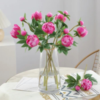 2 Head Artificial Silk Peony For Wedding Home Decoration Fake Chinese Herbaceous Peony Dining Table Vase Fake Plants Decoration