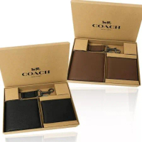 【COACH】經典LOGO男款8卡短夾附鑰匙圈活動證件夾禮盒(均一價)