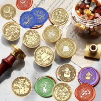 Retro Vintage Christmas Series Wax Seal Stamps Santa Claus Elk Snowflake Copper Brass Sealing Stamp Head For Gift Wrapping Cards