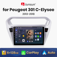 Junsun V1 Wireless CarPlay Android Auto Radio For Peugeot 301 Citroen Elysee 2013 - 2018 4G Car Multimedia GPS 2din autoradio