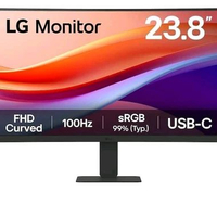 LG Monitor Curved layar lengkung 24 inch