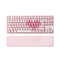 B87 Pink Mechanical Gaming Keyboard, QMK/VIA Custom Gasket RGB Keyboard, Wireless Aesthetic Keeb, Wr