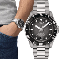TISSOT 天梭 官方授權 Seastar 海星系列潛水錶 機械錶 中性錶 送禮首選 T1208071105100