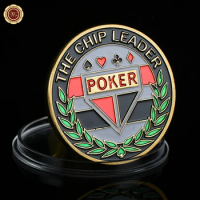 THE CHIP LEADER Poker Casino Chips Coin Table Game Poker Card Guard Protector Metal Luck Challenge Chips Token Coins Collection