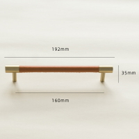 櫥櫃門把手 黃銅輕奢簡歐北歐ins實心銅質牛皮皮革家具櫥櫃衣櫃門拉手把手【MJ3868】